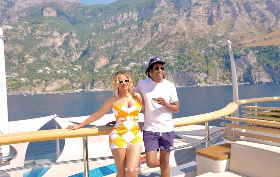yacht the on a Flying Beyoncé and charter on are Jay-Z Fox